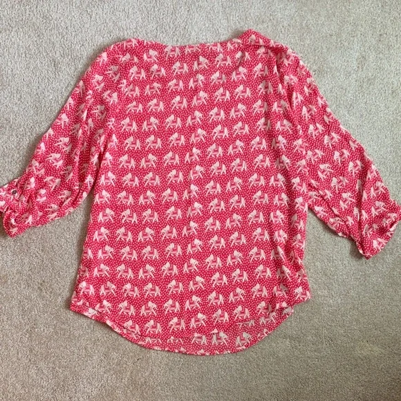 41 Hawthorn Red Elephant Print Blouse - Picture 3 of 6